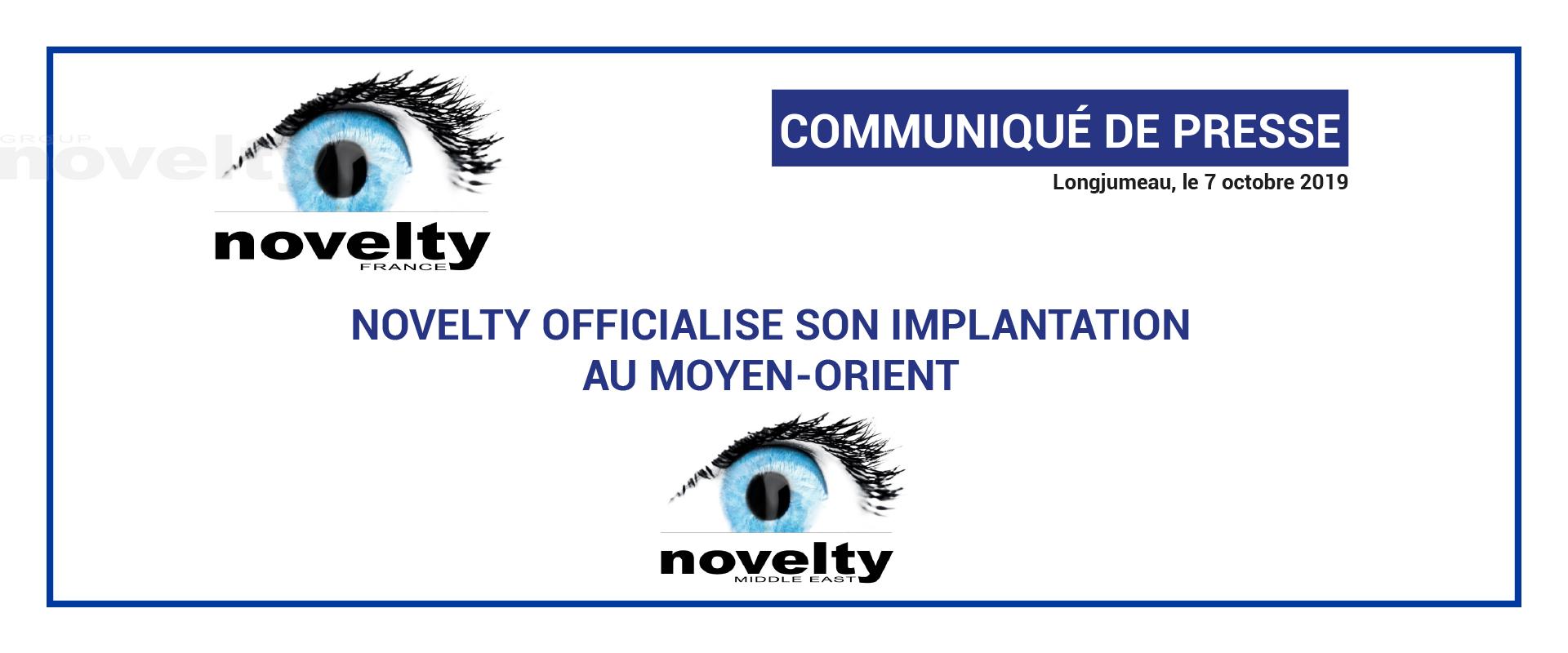 Visuel COMMUNIQUÉ DE PRESSE | Novelty officialise son implantation au Moyen-Orient 